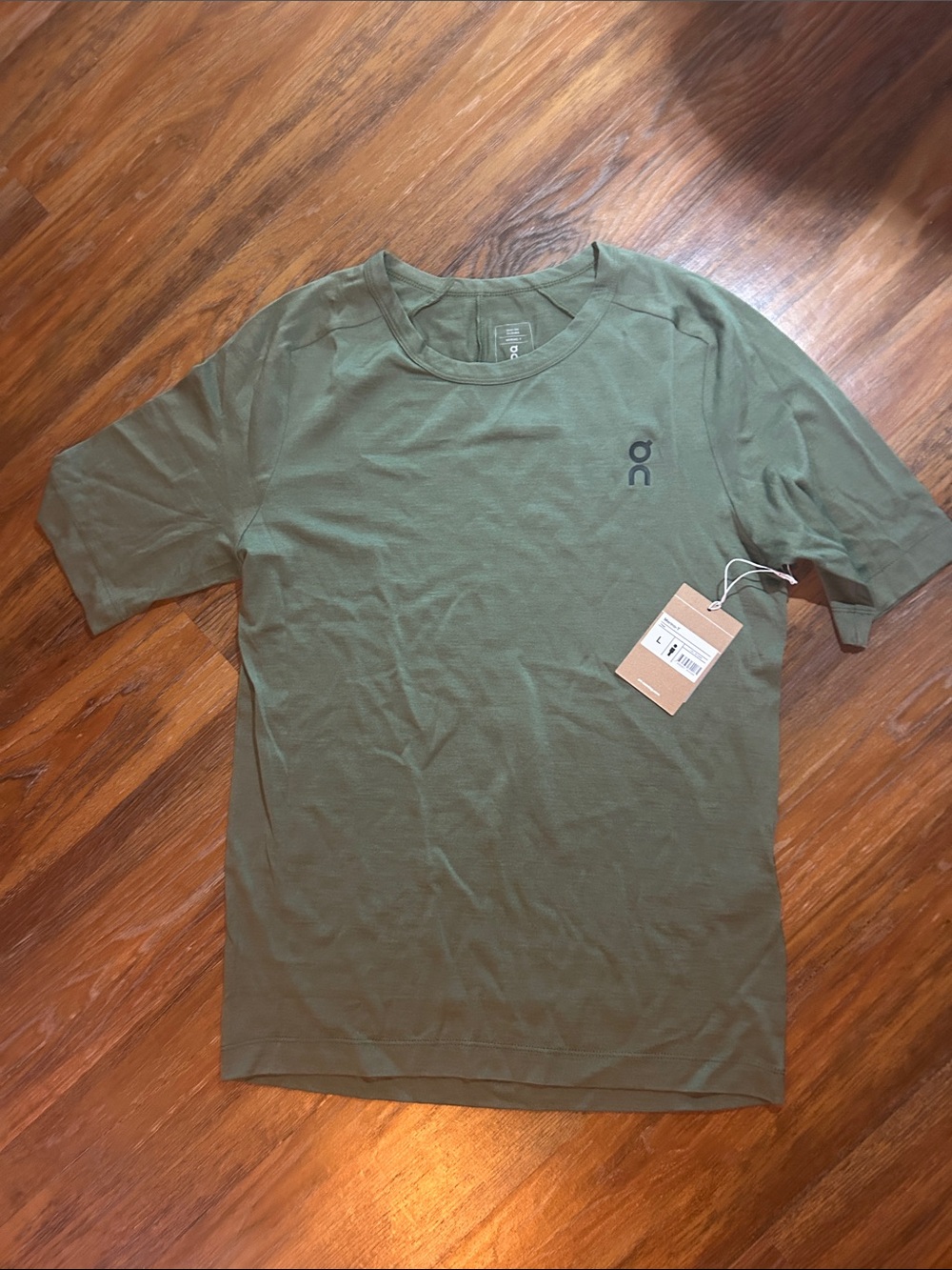 On Running Olive Green Men's Merino Short Sleeve Tee L and NWT